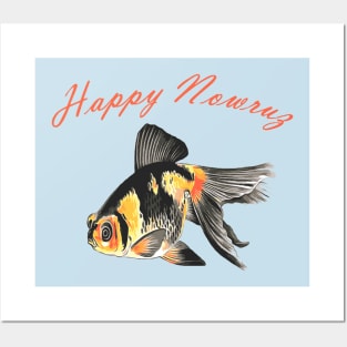 Happy Nowruz Demekin Goldfish Cat New Year Posters and Art